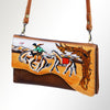 ADBGM179 Handcrafted Western Tooled Leather Crossbody with Artistic Rodeo Design