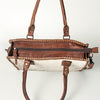 ADBGS118 Western Cowhide Tote -Hair-On Leather Bag with Braided Whipstitch & Strap