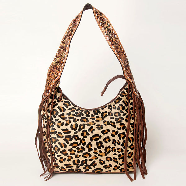 ADBGA214 American Darling Cowhide & Tooled Leather Fringe Hobo Shoulder Handbag