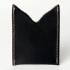 ADCCF107 Hand-Tooled Leather Card Holder - Western Bull Skull & Floral Design