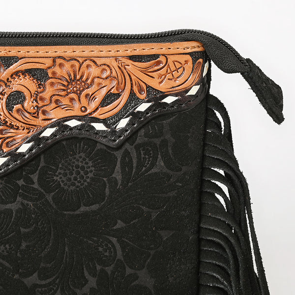 ADBG109 American Darling Hand-Tooled and Floral Embossed Leather Western Crossbody Bag