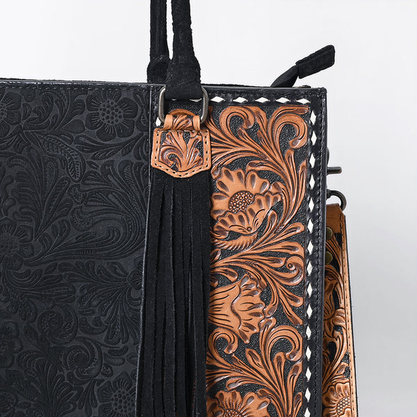 ADBG230 American Darling Western Leather Tote Bag - Hand Tooled Floral Carved Damascus Purse