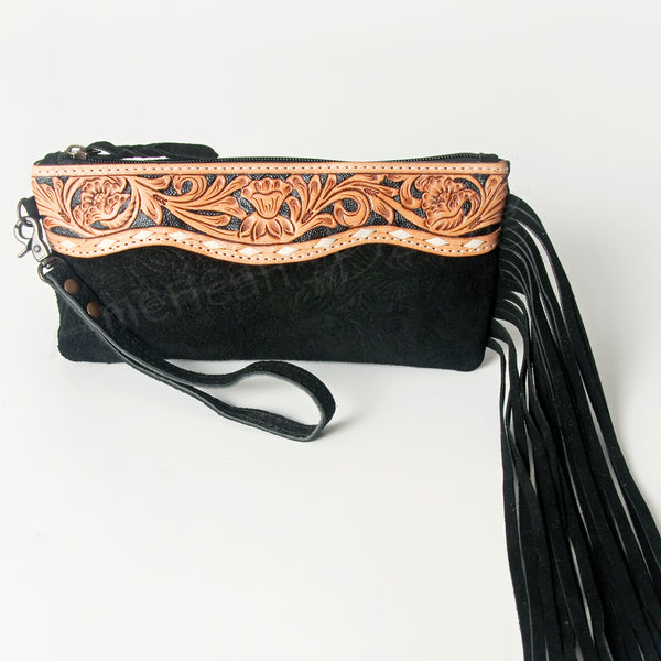 ADBG344 American Darling Hand Tooled Leather WristletBag