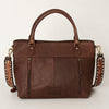 ADBGI141 Hand-Tooled Cowhide Leather Western Tote - Floral Tooled Hair-On Bag
