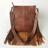 ADBGS192 Large Crossbody Genuine Western Leather Women Bag Pearl