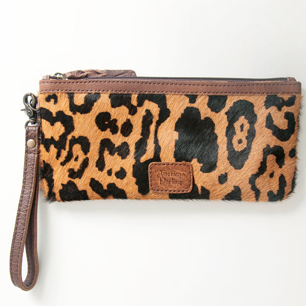 ADBG344 American Darling Western Leather Wristlet Bag with Printed Hair-On Cowhide