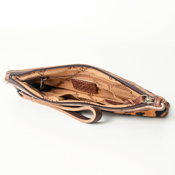 ADBG344 American Darling Western Leather Wristlet Bag with Printed Hair-On Cowhide