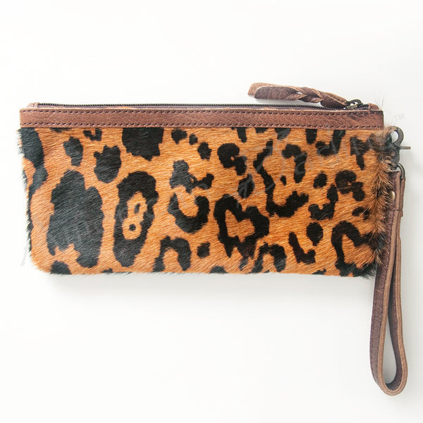ADBG344 American Darling Western Leather Wristlet Bag with Printed Hair-On Cowhide