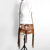 ADBGS178 Hand-Tooled Thunderbird Cowhide Envelope Bag with Fringe - Western Leather Purse