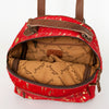ADBGS156 Red Hair-On Hide Leather Mini Backpack - Western Cowgirl Style