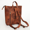 LC-ADBGZ307D Rust & White Aztec Wool Leather Backpack - Western Tribal Handmade Bag