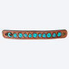 ADBRF188 Hand Tooled Leather Cuff - Turquoise Gemstone-Inspired Design