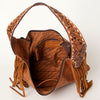 ADBGA220 American Darling Hand Tooled Genuine Leather Hobo Bag Floral Carved Handle