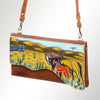 ADBGM179 Handcrafted Western Tooled Leather Crossbody with Artistic Rodeo Design