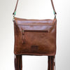 ADBGM109 Fringed Leather Western Crossbody Bag - Painted Artwork