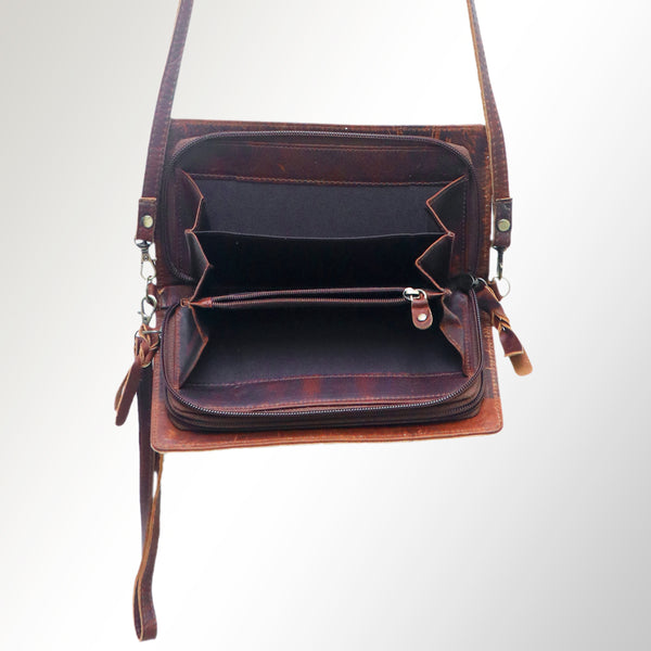 ADBGM169 Hand-Painted Leather Crossbody Purse - Multiple Western Scene