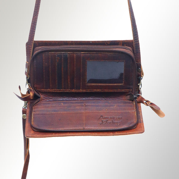 ADBGM169 Hand-Painted Leather Crossbody Purse - Multiple Western Scene