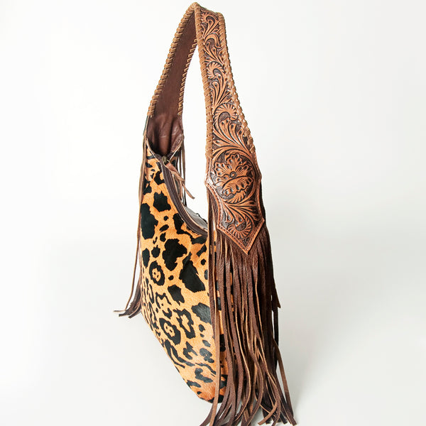 ADBG803 American Darling Handcrafted Cowhide Hobo Bag Tooled Leather Fringe Shoulder Bag