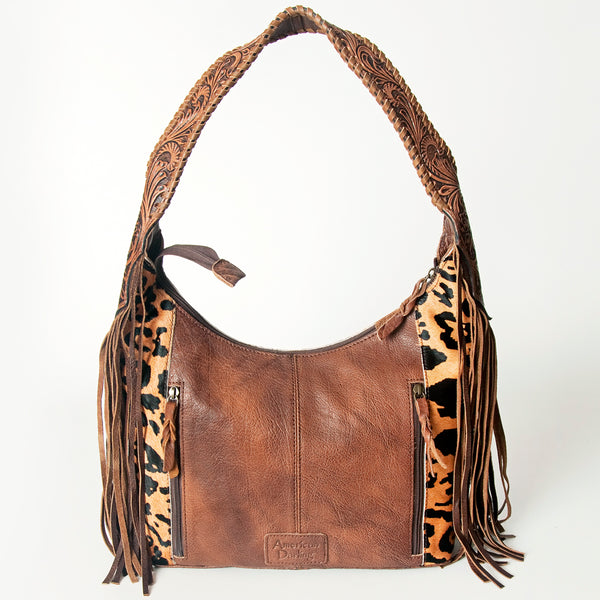 ADBG803 American Darling Handcrafted Cowhide Hobo Bag Tooled Leather Fringe Shoulder Bag