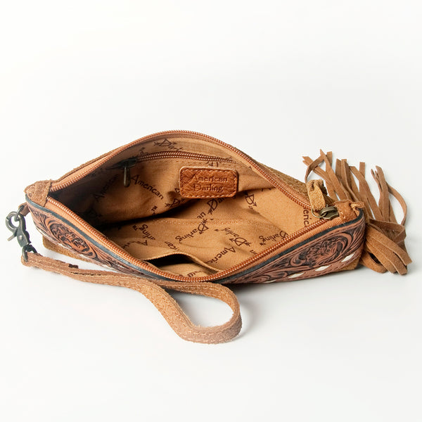 ADBG344 American Darling Hand Tooled Leather WristletBag
