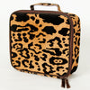 ADBGA226 American Darling Leopard Print Cowhide Makeup Bag Travel Organizer