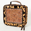 ADBGA227 American Darling Leopard Cowhide Tooled Leather Whipstitched Jewelry Case