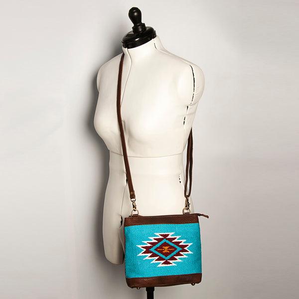 ADBGA236 American Darling Kilim & Leather Crossbody Bag - Western Saddle Purse
