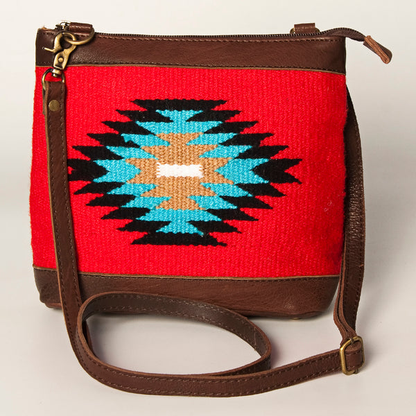 ADBGA236 American Darling Kilim & Leather Crossbody Bag - Western Saddle Purse