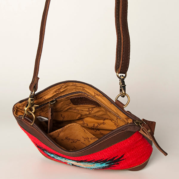 ADBGA236 American Darling Kilim & Leather Crossbody Bag - Western Saddle Purse
