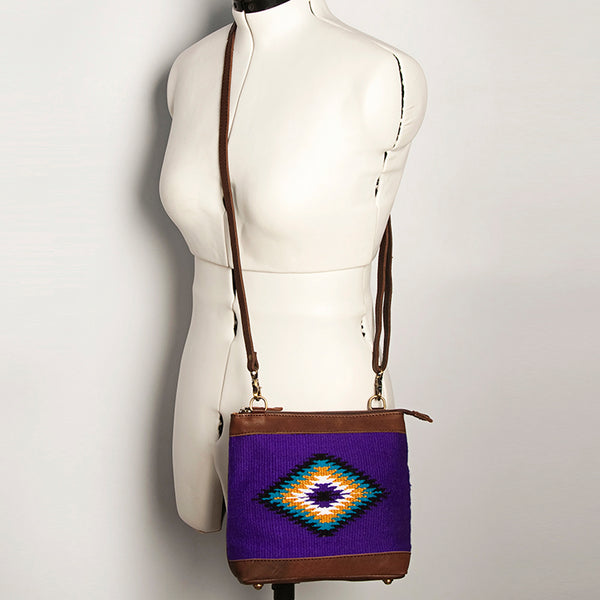 ADBGA236 American Darling Kilim & Leather Crossbody Bag - Western Saddle Purse
