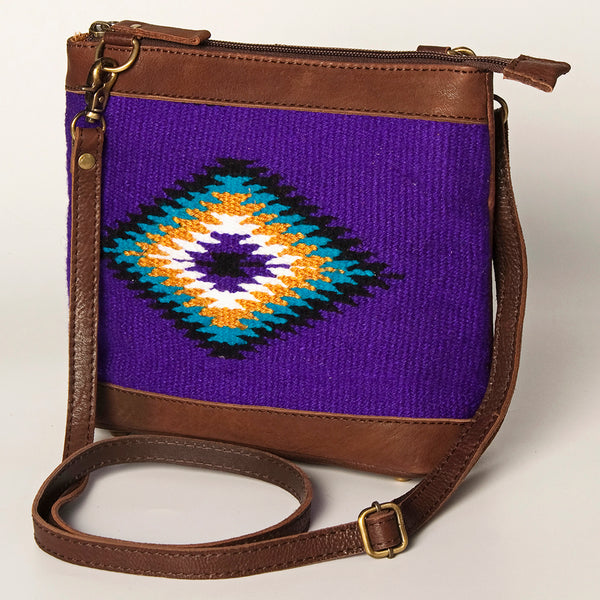 ADBGA236 American Darling Kilim & Leather Crossbody Bag - Western Saddle Purse
