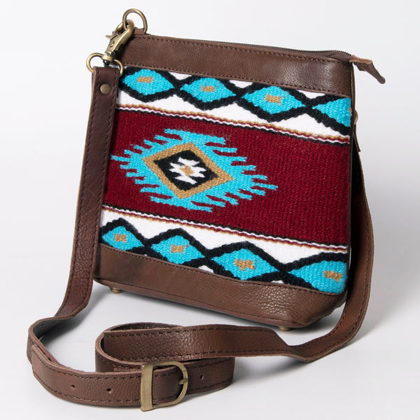 ADBGA236 American Darling Kilim & Leather Crossbody Bag - Western Saddle Purse