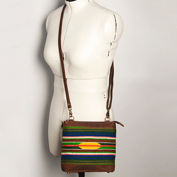 ADBGA236 American Darling Kilim & Leather Crossbody Bag - Western Saddle Purse