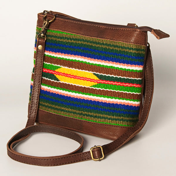 ADBGA236 American Darling Kilim & Leather Crossbody Bag - Western Saddle Purse