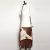 ADBGA240 American Darling Hair-On Cowhide Messenger Bag Genuine Leather Fringes