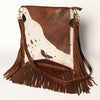ADBGA240 American Darling Hair-On Cowhide Messenger Bag Genuine Leather Fringes