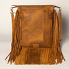 ADBGA240 American Darling Hair-On Cowhide Messenger Bag Genuine Leather Fringes