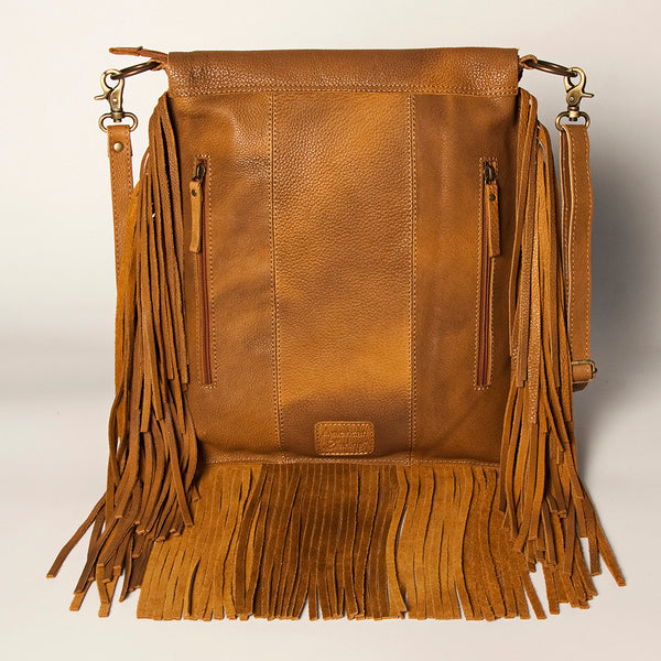 ADBGA240 American Darling Hair-On Cowhide Messenger Bag Genuine Leather Fringes