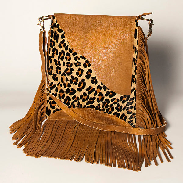 ADBGA240 American Darling Hair-On Cowhide Messenger Bag Genuine Leather Fringes