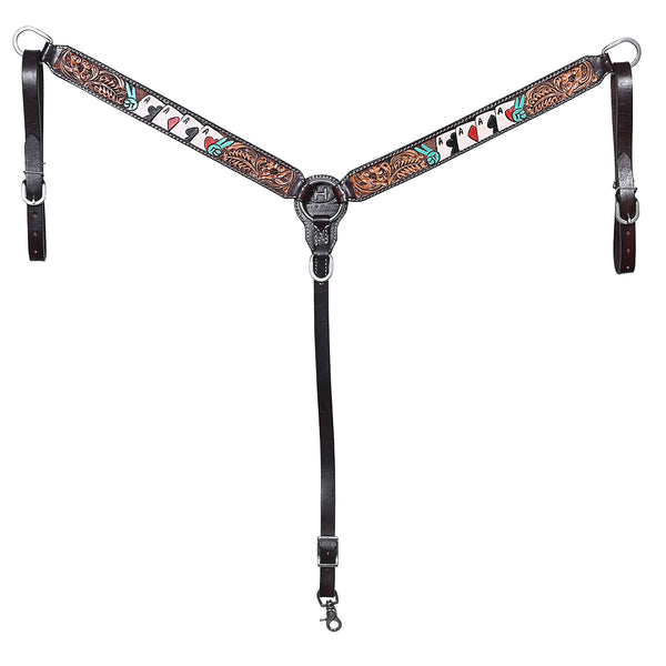BER154-Western Leather Breast Collar