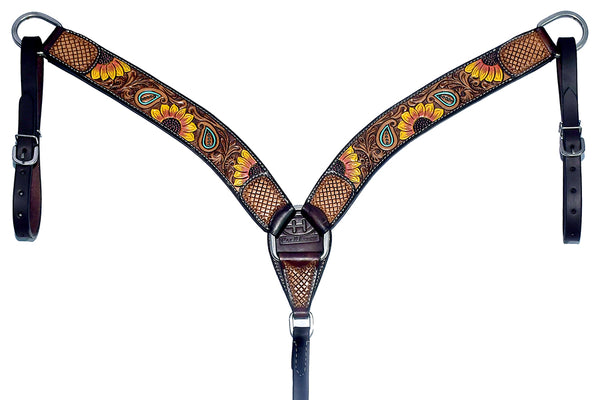 BER155-Western Leather Breast Collar