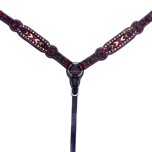 BER233-Western Leather Breast Collar