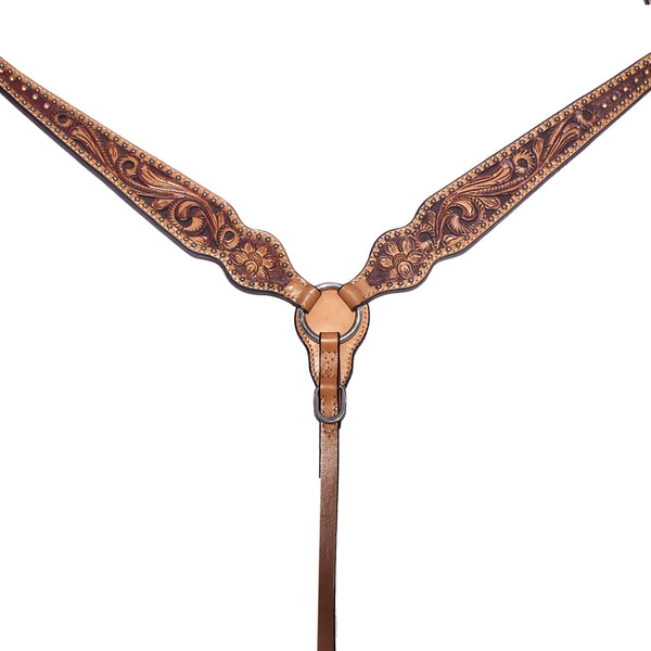 BER244-Western Leather Breast Collar