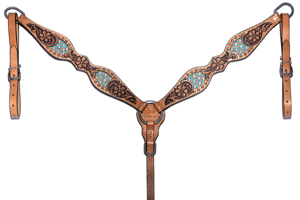 BER248-Western Leather Breast Collar