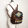 LC-ADBGZ214C Aztec Wool & Leather Backpack - Handcrafted Western Tribal Daypack