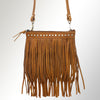 ADBGM244 Western Genuine suede Fringe Crossbody Bag - Studded Leather Festival Purse