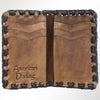 ADBGM246 Leather Whipstitch Wallet - Compact Horizontal Western Card Holder