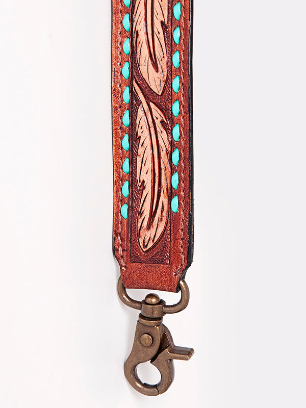 LC-ADSTF108 Hand Tooled Genuine Leather Handle Strap