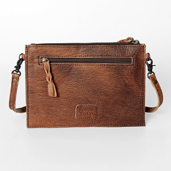 ADBG778 American Darling Hand Tooled Western Leather Crossbody - Floral Carved Full Grain Clutch
