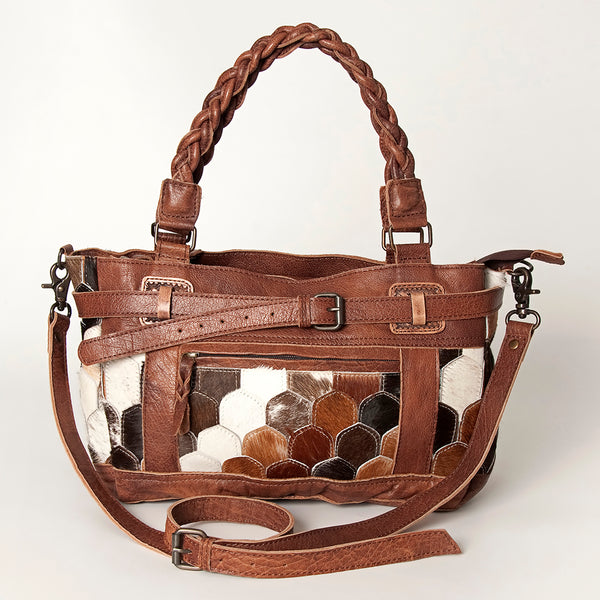 ADBG685 American Darling Handcrafted Western Leather Tote Bag with Braided Handle